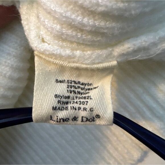 Line + Dot Womens Ribbed Knit Cream Sweater XS - Picture 6 of 7